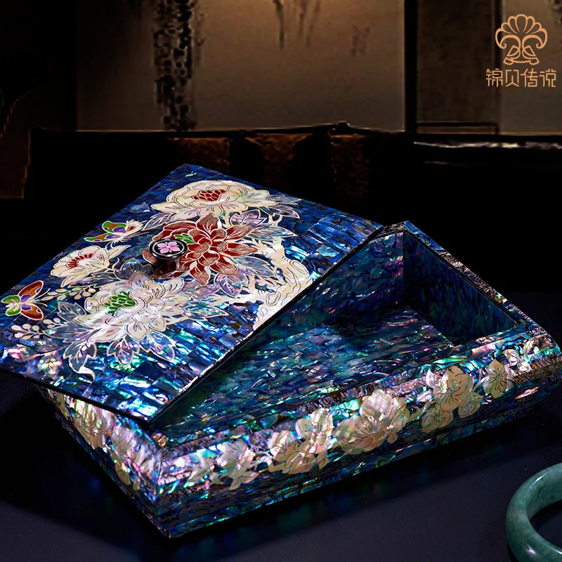 Handmade inlaid wooden hand jewelry storage box Princess retro wedding lacquer jewelry box gift