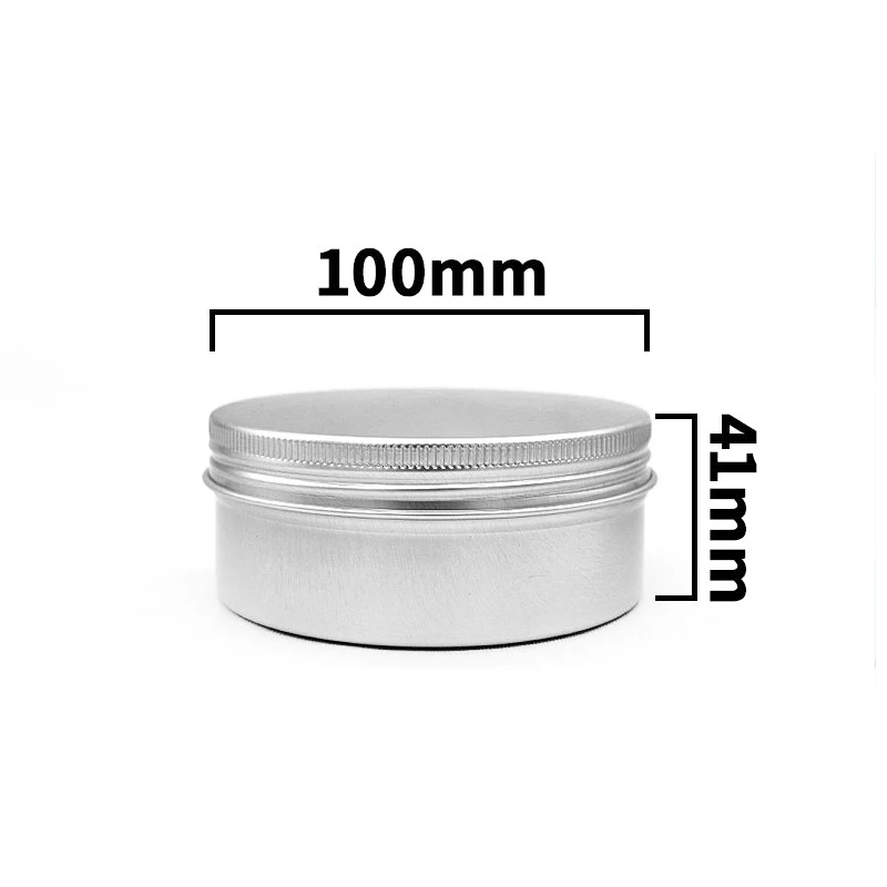 250ml Aluminum Jar With Screw Lid Silver Color Round Shape Metal Packaging Hair Wax Cosmetic Container Candle Tins with Lid 8oz