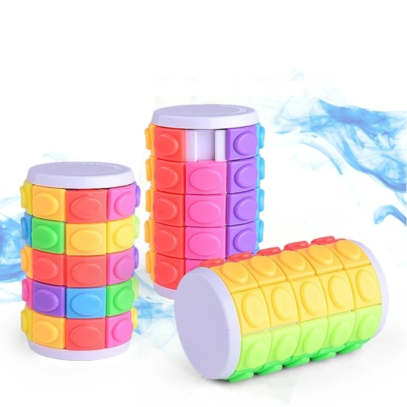 Brain Exercise Rotate Slide Cylinder Magic Cube sensory toy Tower Cube Kids Puzzle For Children Intellectual educational toys