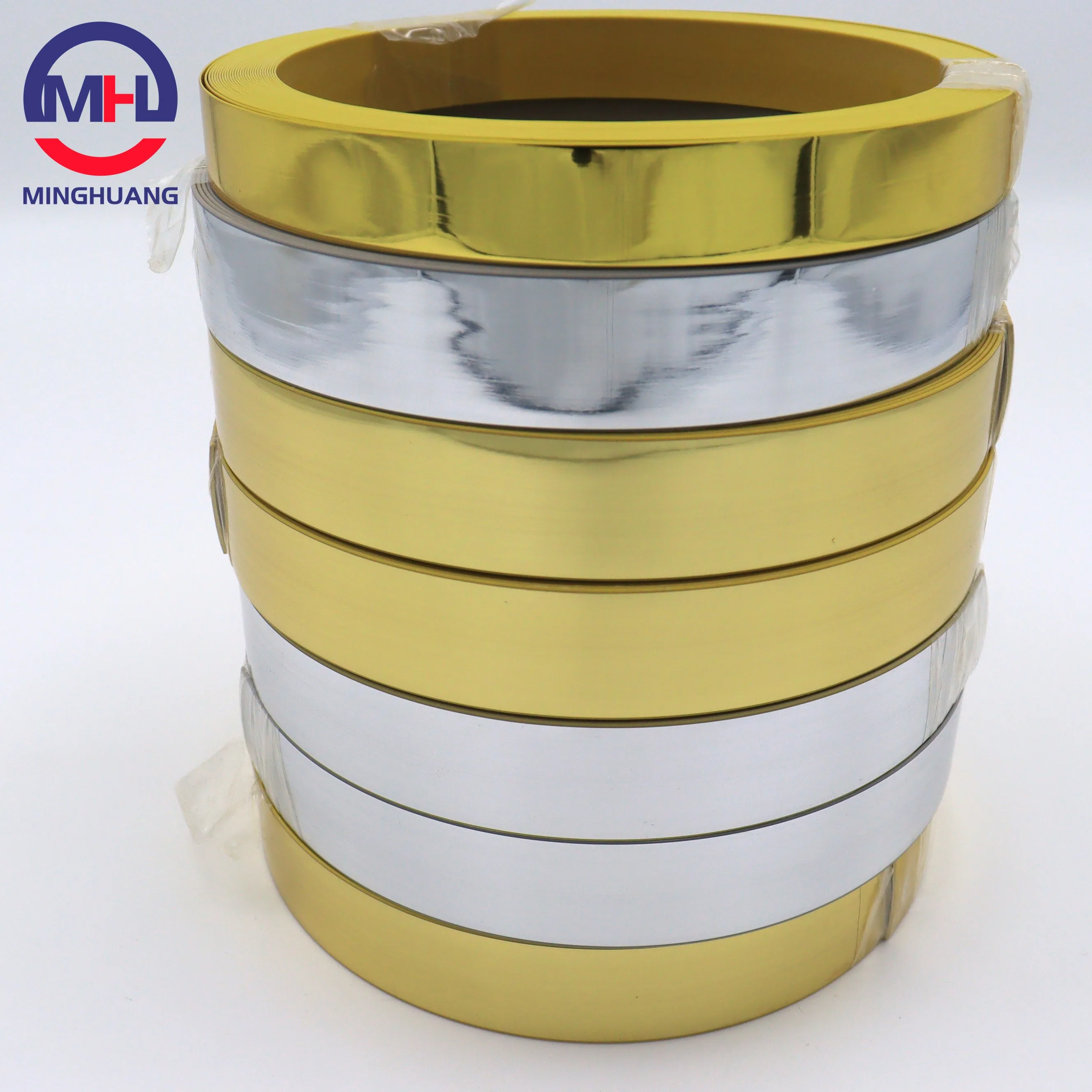 MH Customised PVC gold edge banding, particle board edge protection for furniture
