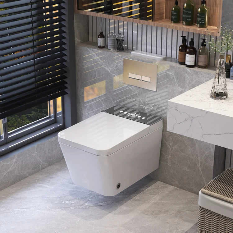 Monarch Hanging Electric Smart Toilet Sanitary Ware Wall Hung Intelligent Toilet Modern Design Conceal Cistern Rimless