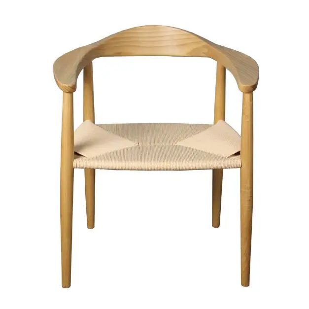 Factory Nordic Style Modern Living Room Outdoor Dining Room Furniture Wooden Rattan Dining Armchair Solid Wood Leisure Chair