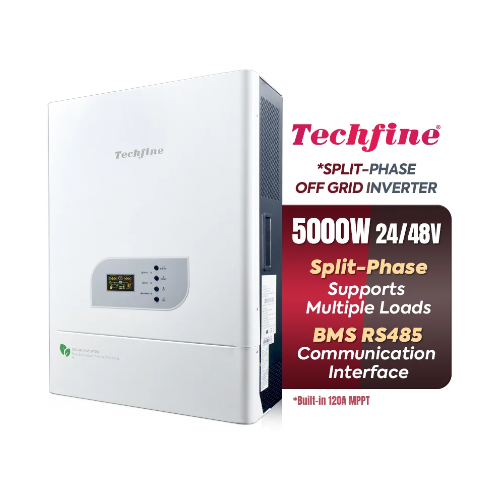 Split phase 110vac 220vac 5kw 5000w low frequency off grid MPPT solar inverter for US standard EUR standard voltage