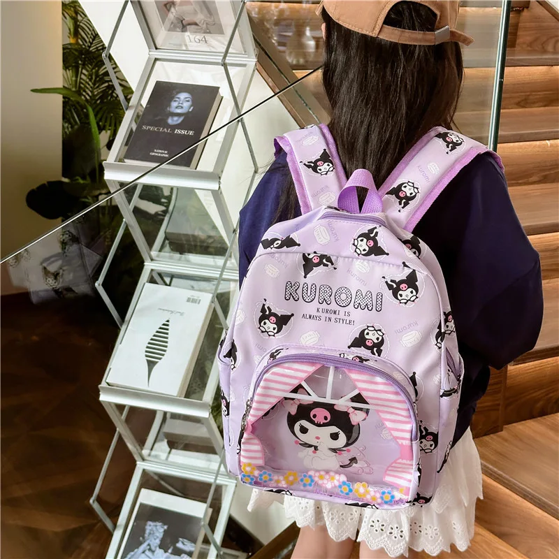 Wholesale Quality PU kids fashion waterproof backpack Custom Design cute cartoon Hello kt Cat Melody student Kuromi school bags