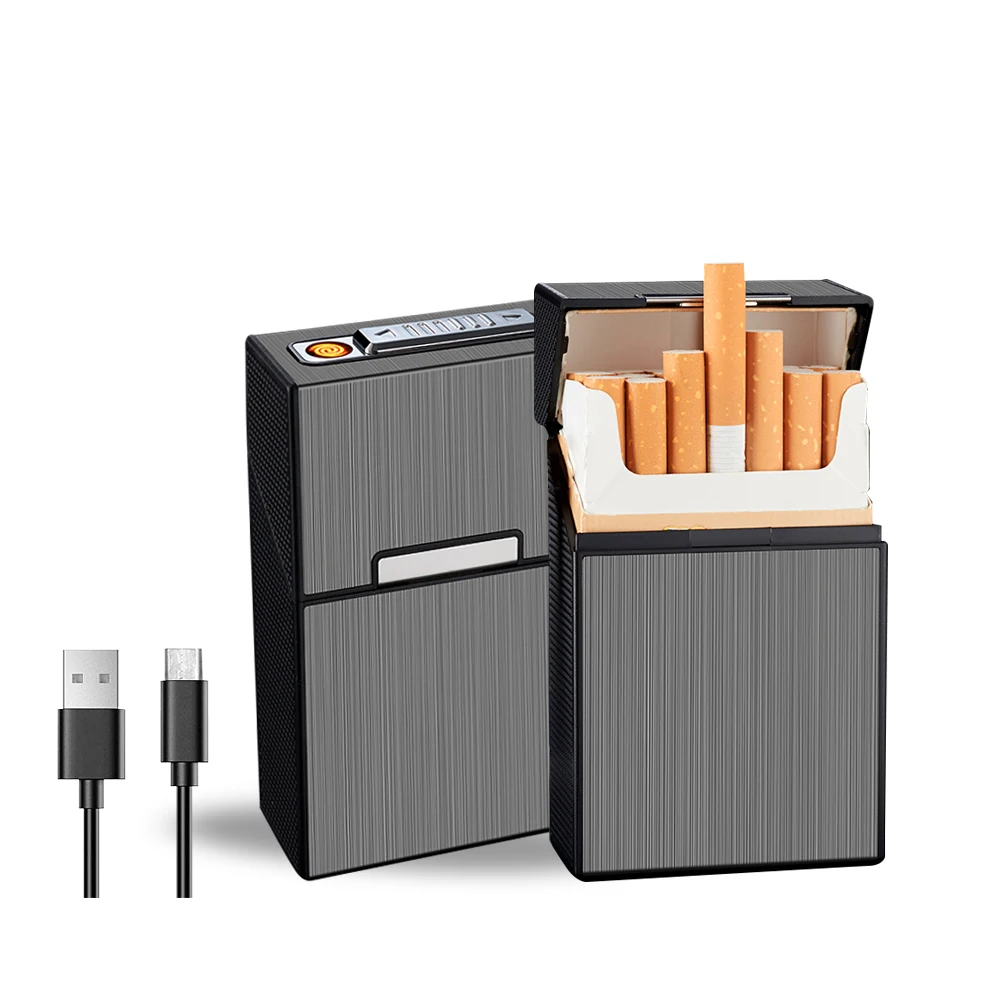 Алюминиевый портсигар с USB 20 вместимостью под заказ магнитный переключатель откидная крышка матовый
