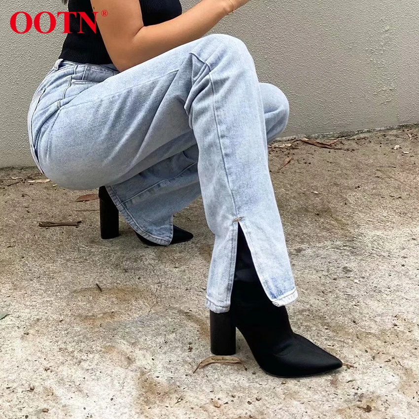  Джинсы OOTN Mom ковбойские джинсовые брюки женские винтажные джинсы с высокой талией бойфренда 2020