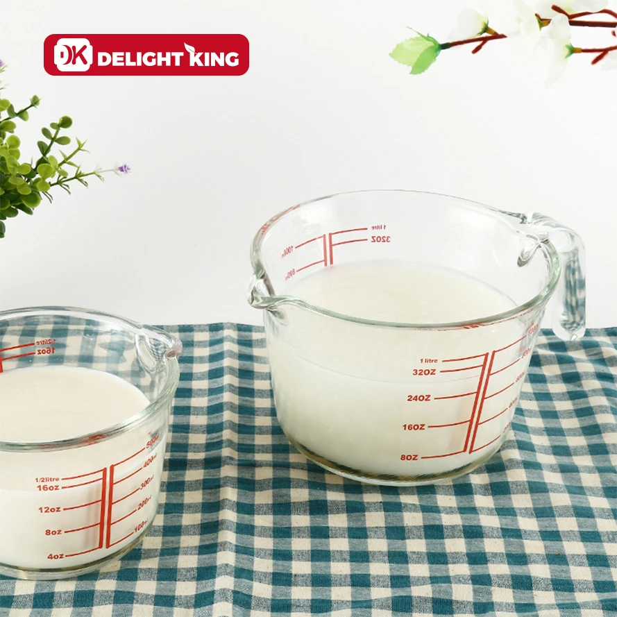250ml/1000ml High borosilicate glass measuring cup with handle glass measuring jar