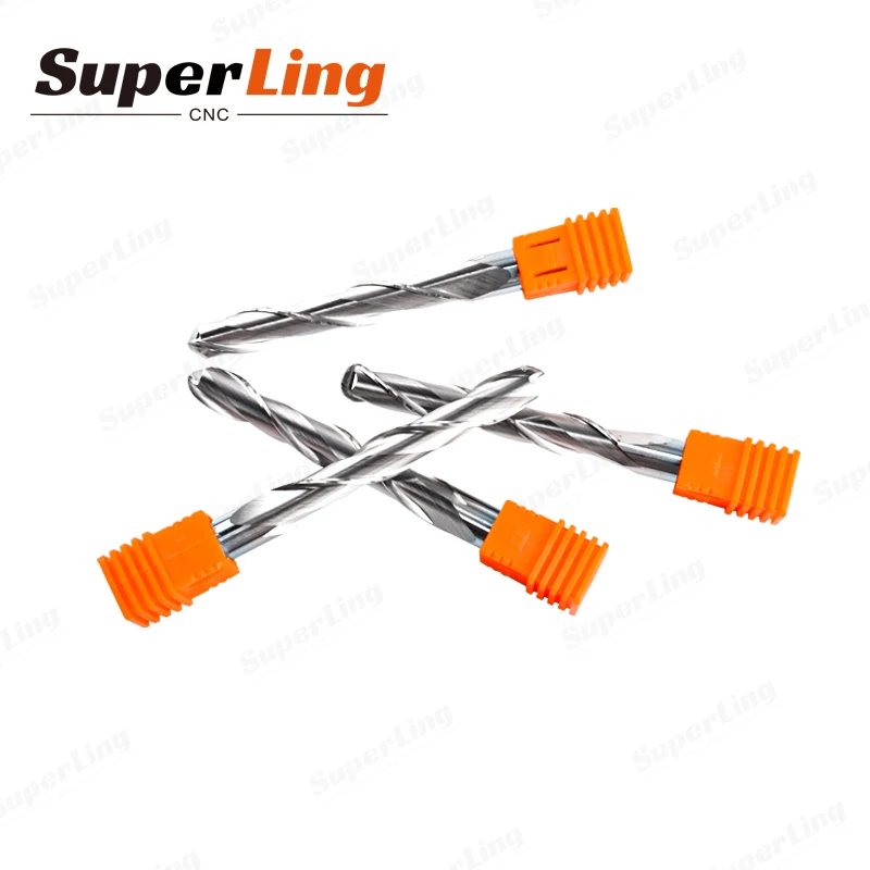 Super Ling Custom Solid Carbide CNC Wood Carving Bits 2 Flute Spiral 6mm CNC Router Bit 1/4 Ball Nose End Mill For Acrylic Wood