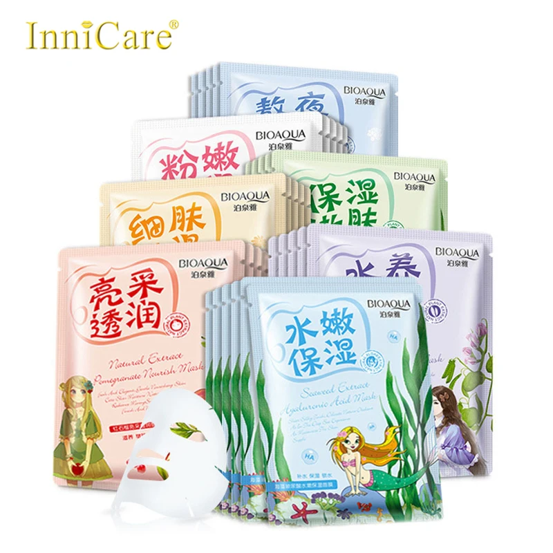 Bioaqua Plant Extracts Snail Seaweed Aloe Moisturizing Oil Control Beauty Facial Masks Korean face care Face Mask sheet