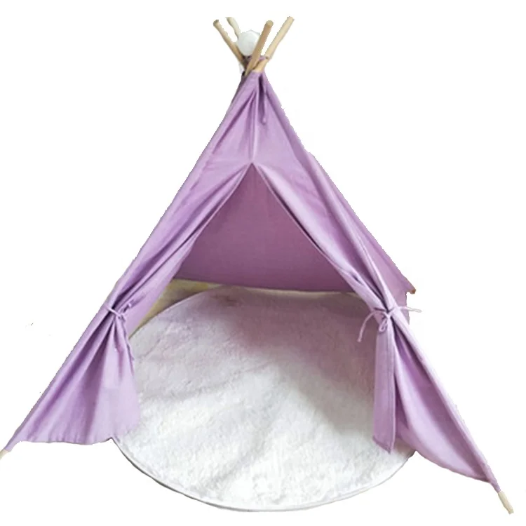 RTS Indoor outdoor Portable detachable children Solid Wood Teepee tipi Tent Kids Toy Tent