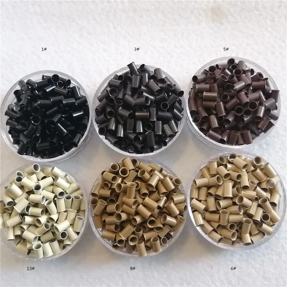 3.4x3.0x6.0mm flared copper tube euro locks for I tip hair extensions micro rings links beads