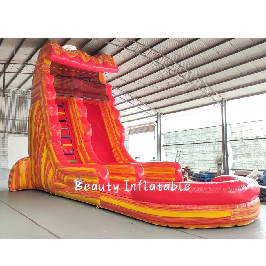 Commercial PVC 25ft tall grade inflatable water slides backyard inflatable water slide with swimming pool for adult