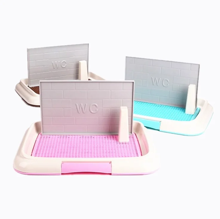 Flat-panel Pet Toilet Double-layer Dog Tray Potty Toilet With Wall Splash-proof Toilet Hot Sale 2020
