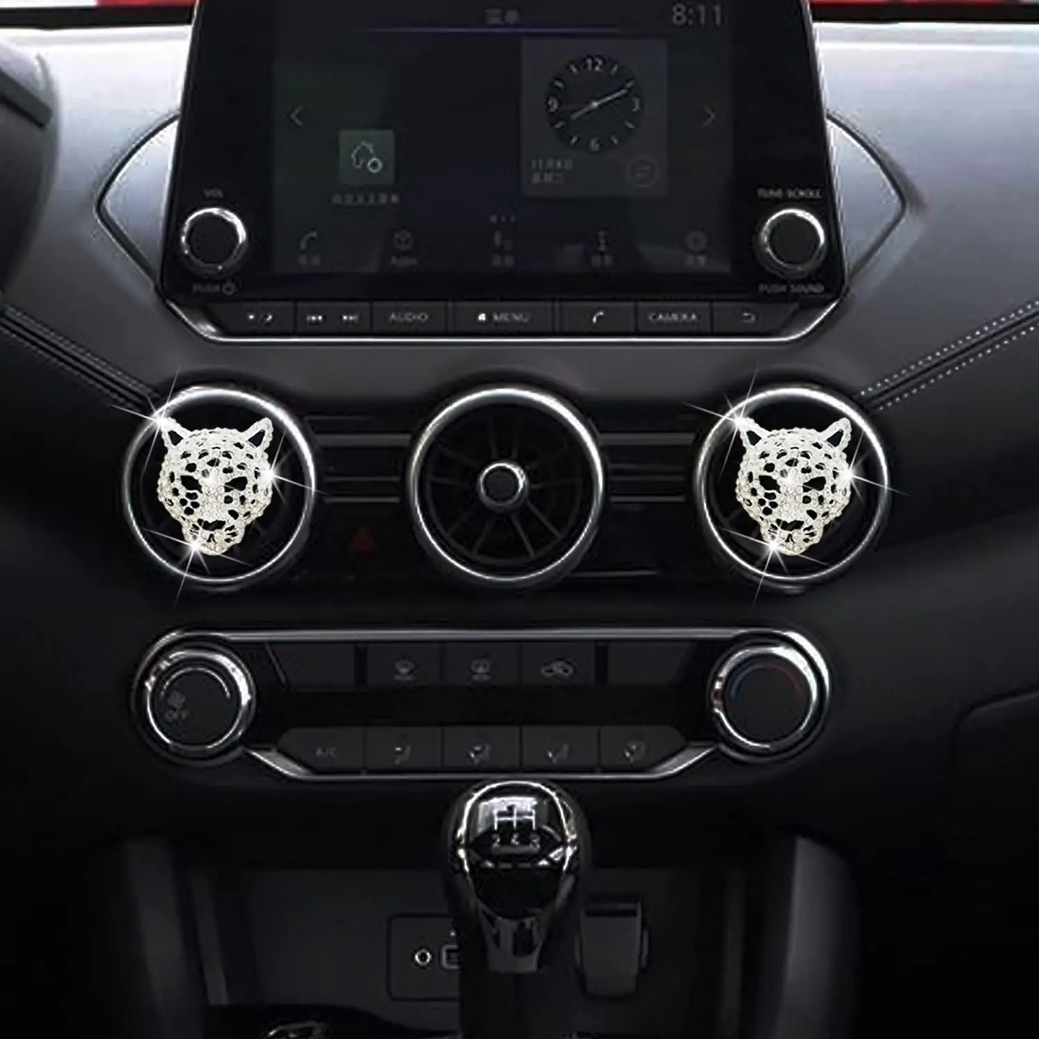 Crystal Leopard Car Air Fresheners Vent Clips  Car Interior Decor Bling Car Accessories