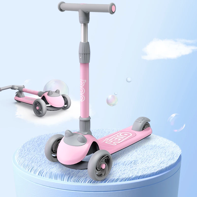Быстро складывающийся трехколесный детский пластиковый скутер, стабильный детский мини-скутер