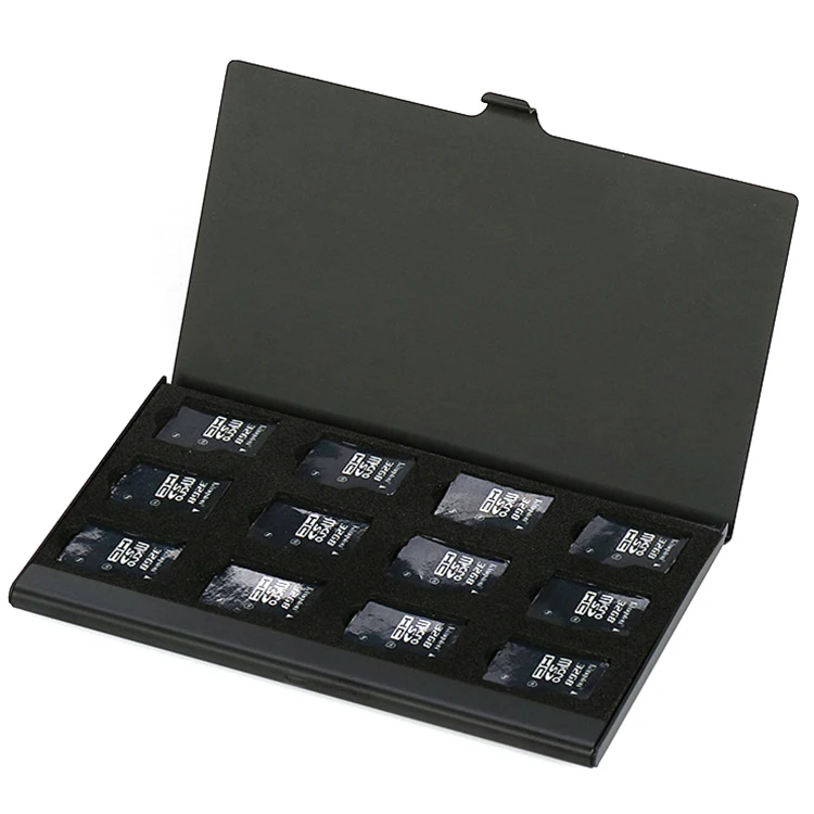 Custom Logo Metal Aluminum EVA Tray Slot sd Card Holder