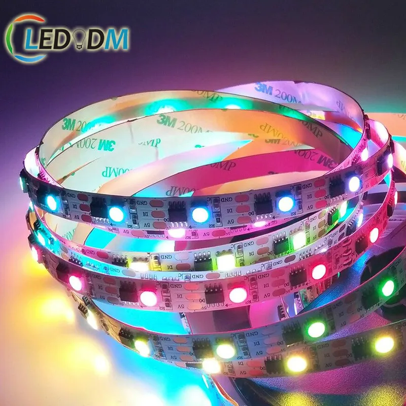 RGB Пиксельная Светодиодная лента программируемая Волшебная адресная RGBW 5 в 12 В 24 WS2811 WS2812B UCS1903 SK6812