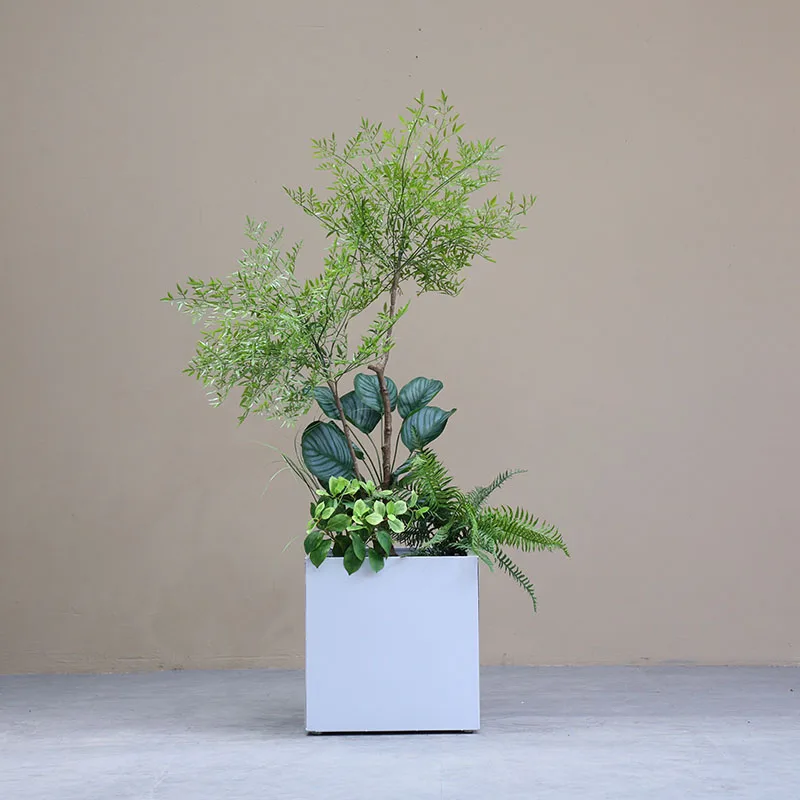 Tin slot Bai Nantian bamboo green big apple leaf magnolia leaf gelatin Persian fern artificial landscape