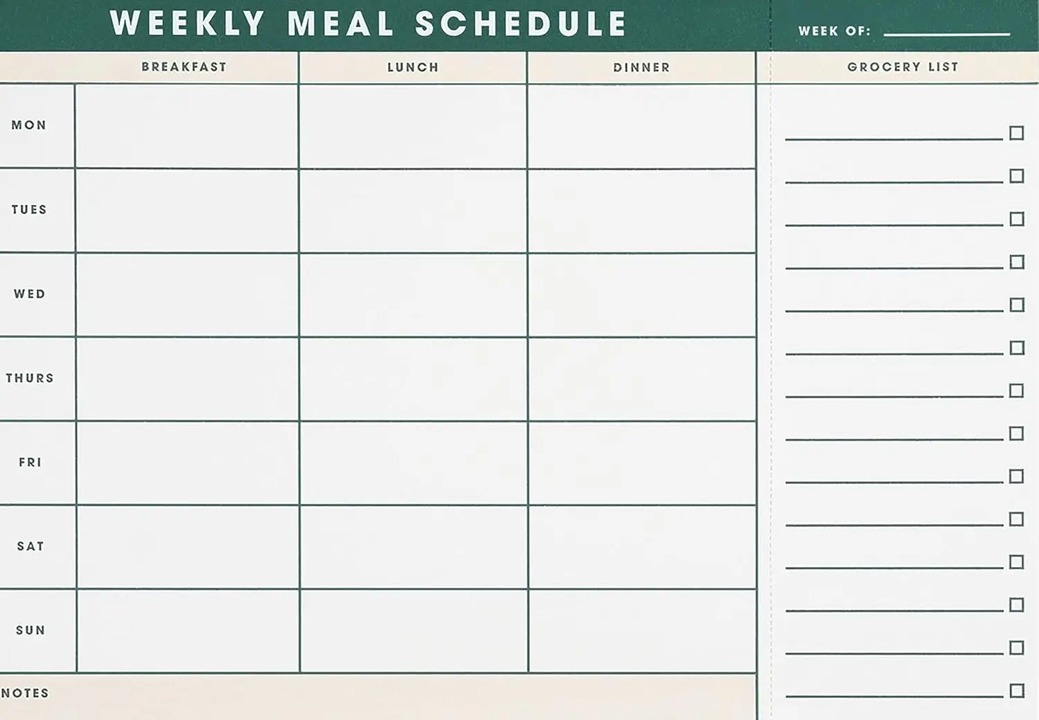 Weekly Magnetic Meal Planner & Tear Off Grocery List 7 x 10 Inch Menu Planner Notepad for Fridge Dinner List for Refrigerator