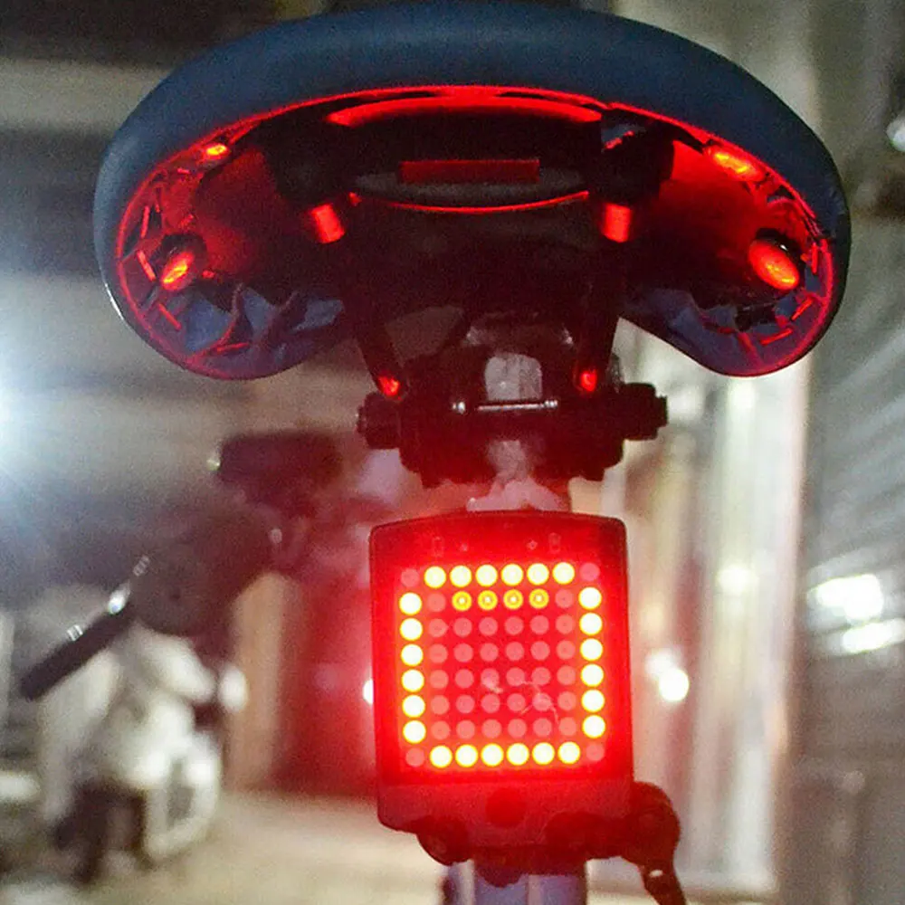 1200mAh ABS USB Rechargeable Rear Bicycle Light Smart Auto Brake Sensing Tail LED Bike Rear Brake Light