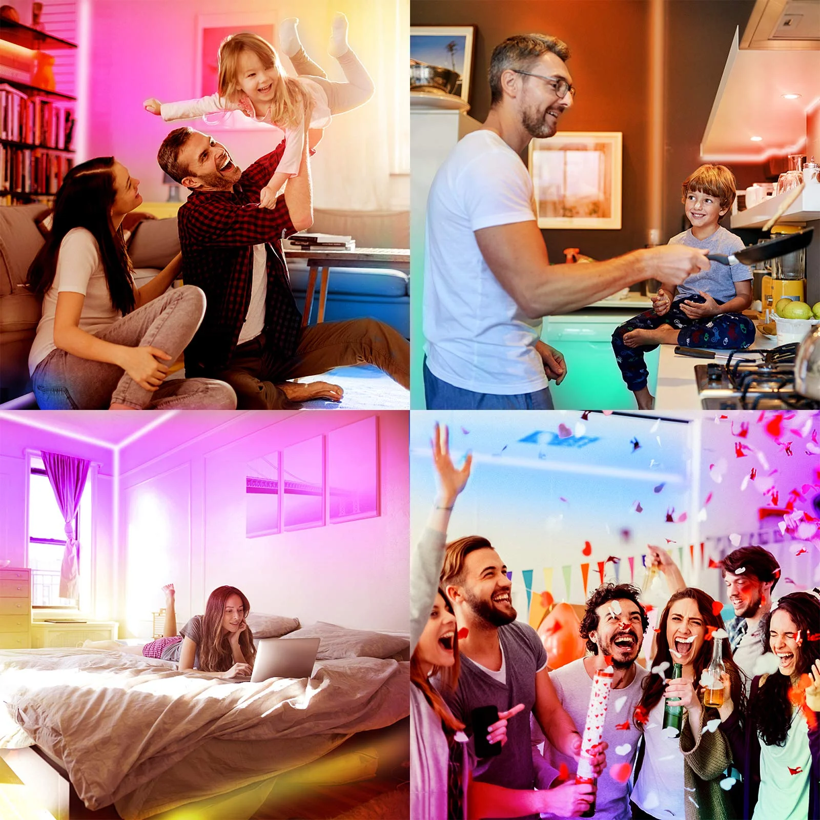 DC 12V 15m 50ft 5050 RGB Color Changing DIY Dimmable Holiday Motif Party Decoration Tuya WIFI APP Control Smart LED Strip Light