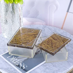 European creative modern light luxury crystal paper towel tray living room coffee table dining table practical tissue holder box