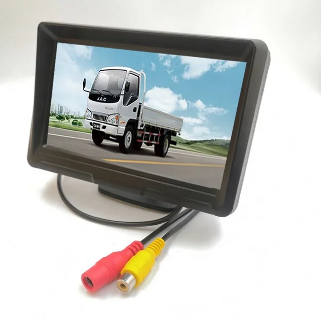 Lowest Price 5 inch CCTV LCD Monitor CVBS Mini LCD Car Monitor 12V AHD Stand Alone IPS Display Screen with Guide Line BNC Input