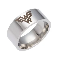 Fashion Movie Super Hero Wonder Women Ring Stainless Steel Titanium Rings for Women Men Boy Cosplay