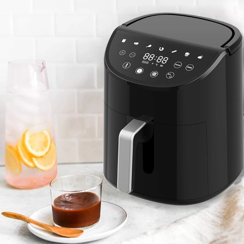 Hot Sale Airfryers Electric Hot Deep Air Fryer  Light Basic Silk Body Steel Stainless Logo Power Surface Plug Rohs