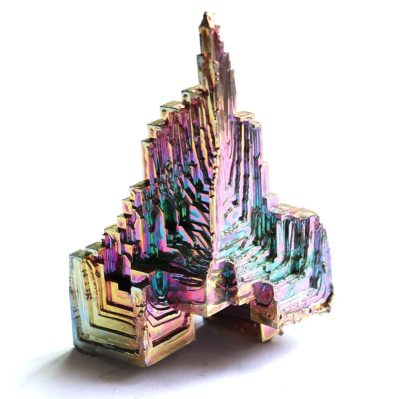 Wholesale natural crystal bismuth pentagram decoration Green metal specimen metal ore for home decoration