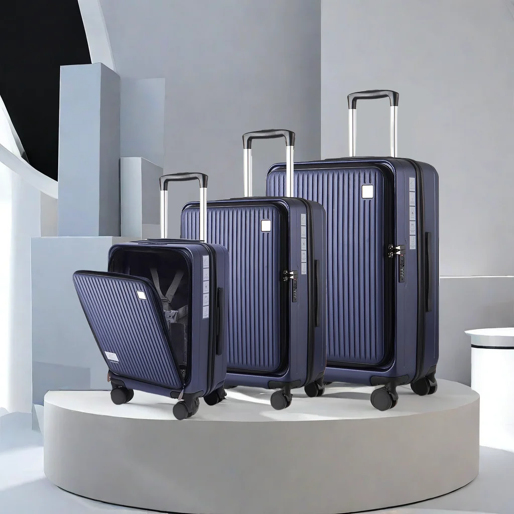 ABS New Material Luggage sets- 20 Inch Boarding Box with TSA Customs Lock,front-opening samsonit sets Pull Bar,Travel Bag Set
