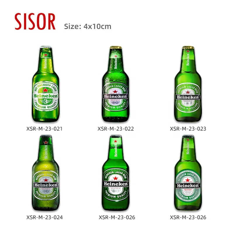 Wholesale Souvenir Beer Bottle Ceramic Fridge Magnet Printing Custom Sublimation Tile Stickers With Soft Magnetic Decor Gifts