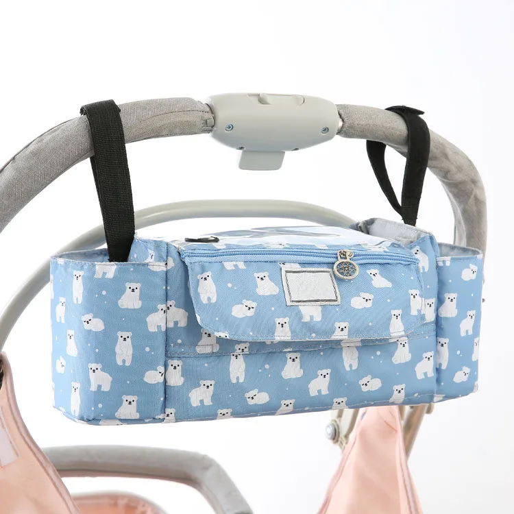 Universal Stroller Organizer Bag Pram Buggy Organiser Storage Bag with Cup Holders