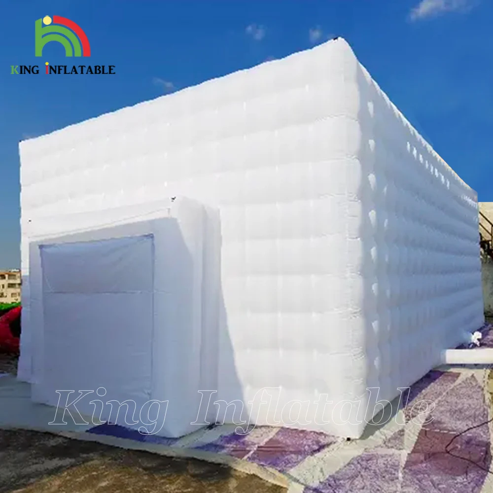 Large Cube Wedding Party Led Light Inflatable Tent White Square Marquee Bar Pub Event Inflatable Nightclub