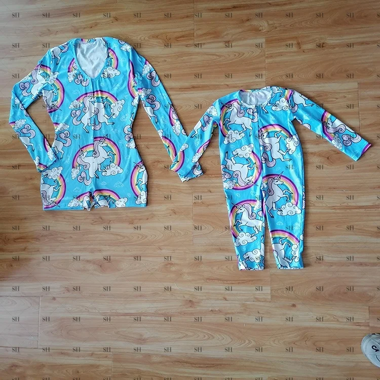 Оптовая продажа, 2020, Детская Хлопковая пижама-комбинезон с длинным рукавом и принтом для родителей, Удобная стильная Пижама