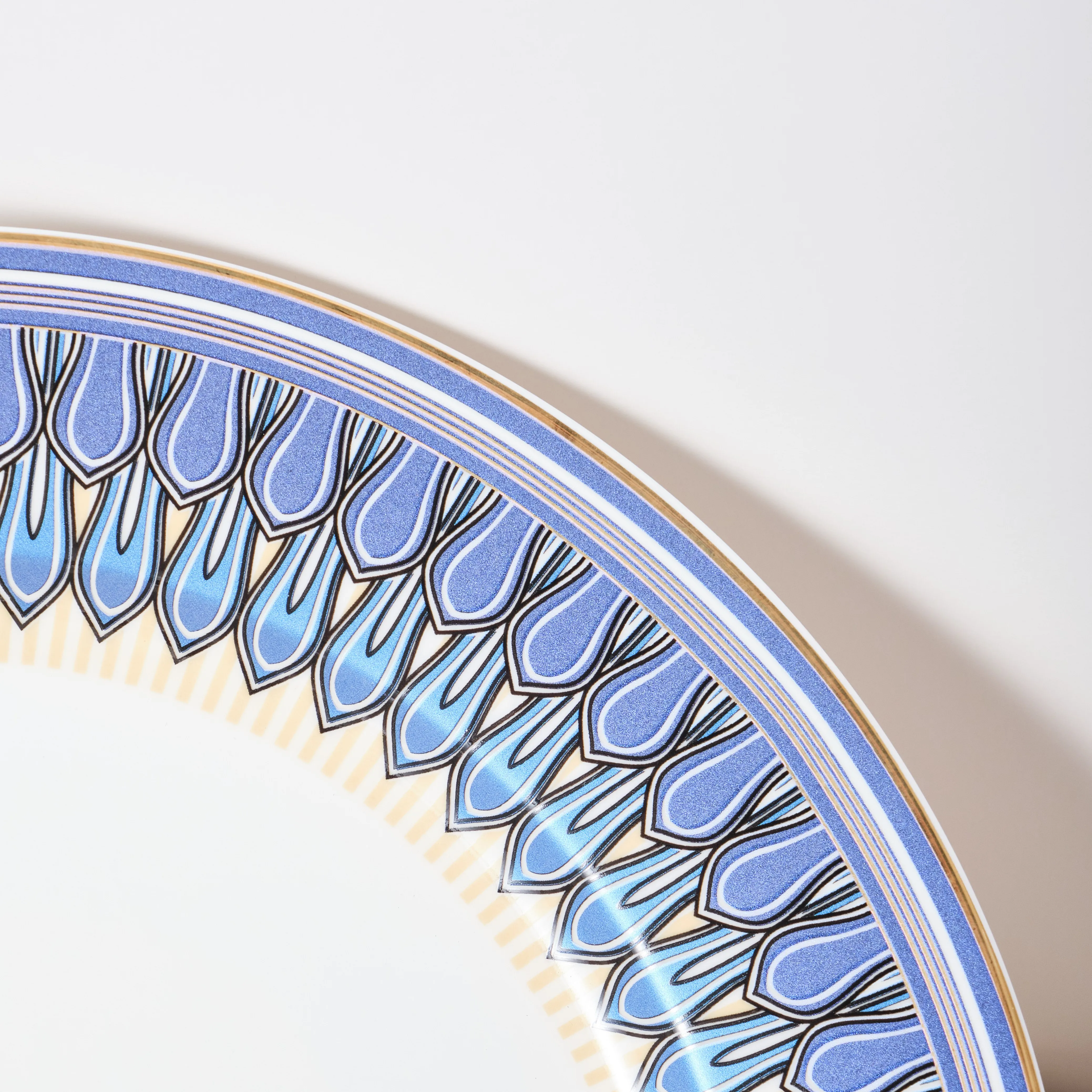 2023 Round Asian Tableware Dinner Plates Ceramic Dinner Dish Blue Bone China Dinnerware Plates