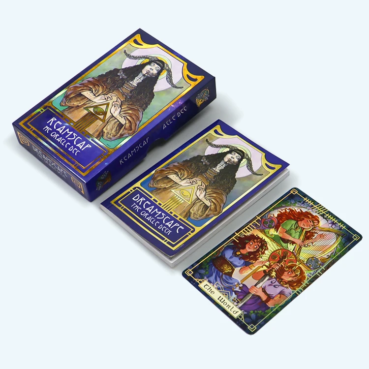 Custom deck of cards tarot factory customize design gold foil laser tarot cards set tarot cards with guidebook custom printed