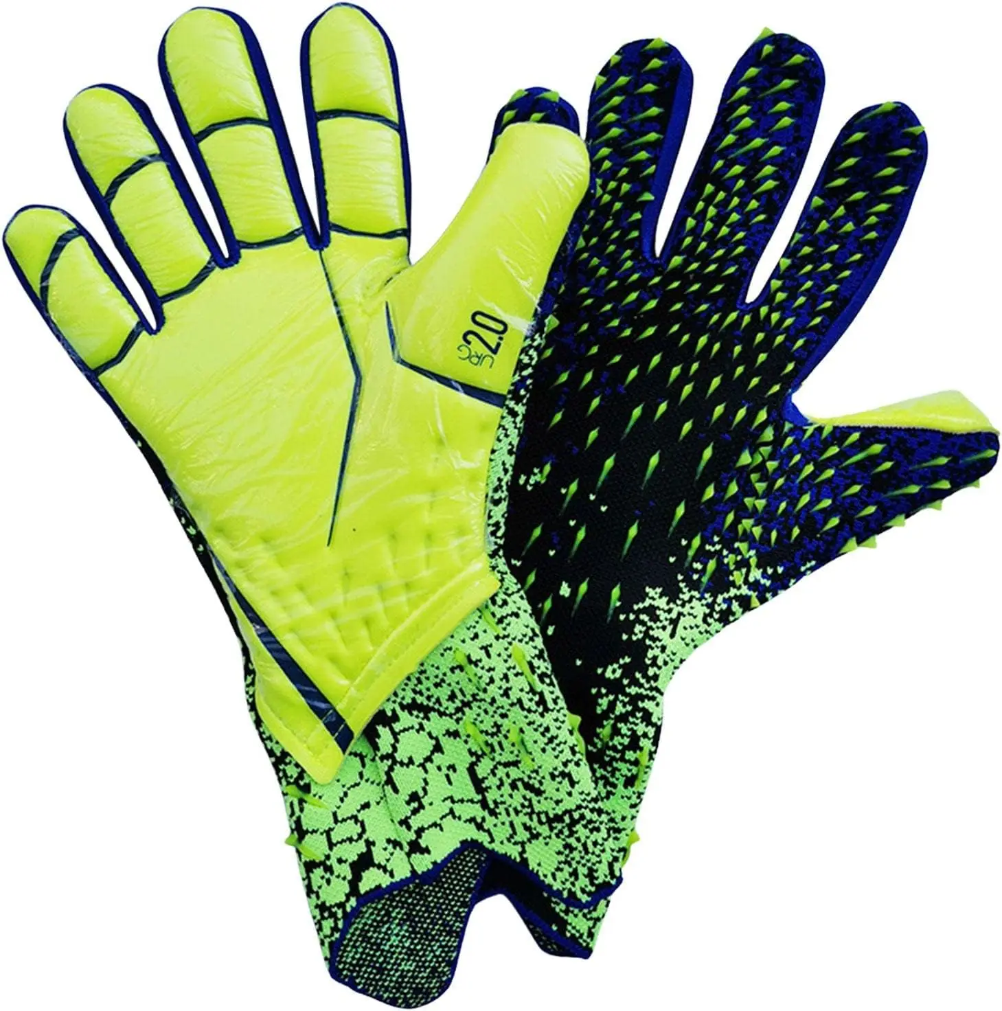 Goalkeeper Goalie Soccer Gloves - Strong Grip Gloves with Finger Protection - Non-Slip Latex Protective Gloves for Adult & Youth