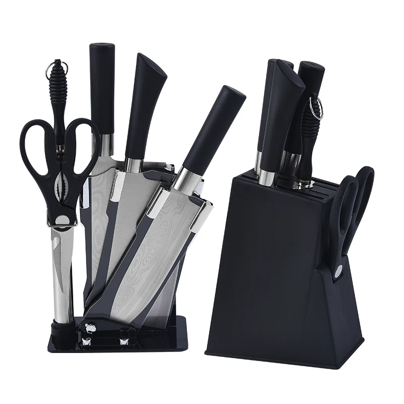 Высококачественный набор кухонных ножей, профессиональная точилка для мяса, ножницы, стальной нож