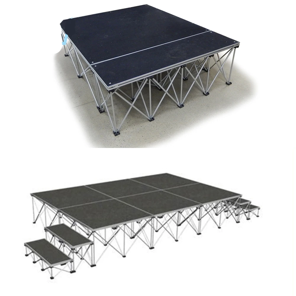 Stock ANYCASE Black 3x6ft Portable Church portable wedding concert acrylic stage platform For Rental