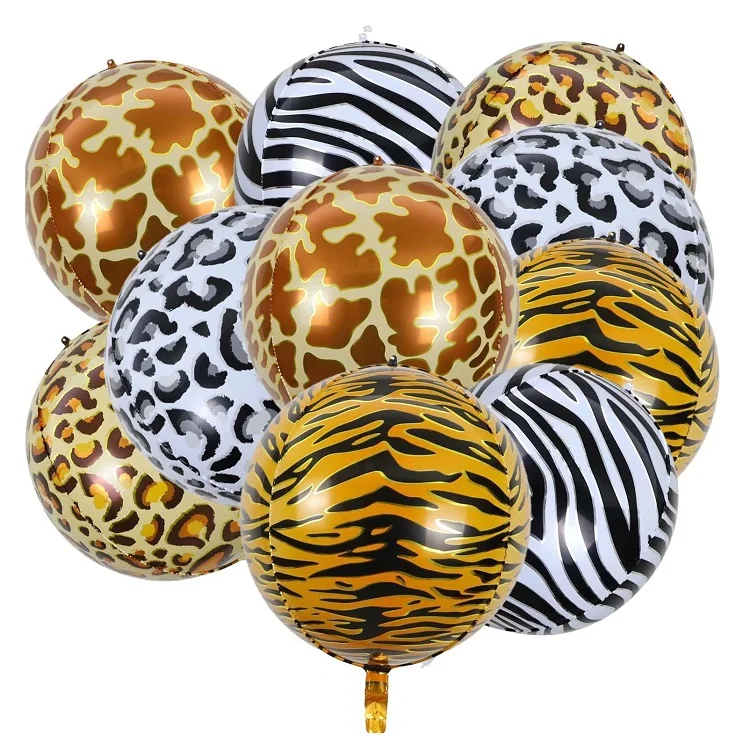 22 inch 4D Globos Animal Pattern Foil Balloons Leopard Deer Tiger Stripe Birthday Party Decorations Adult Balloon KBF812