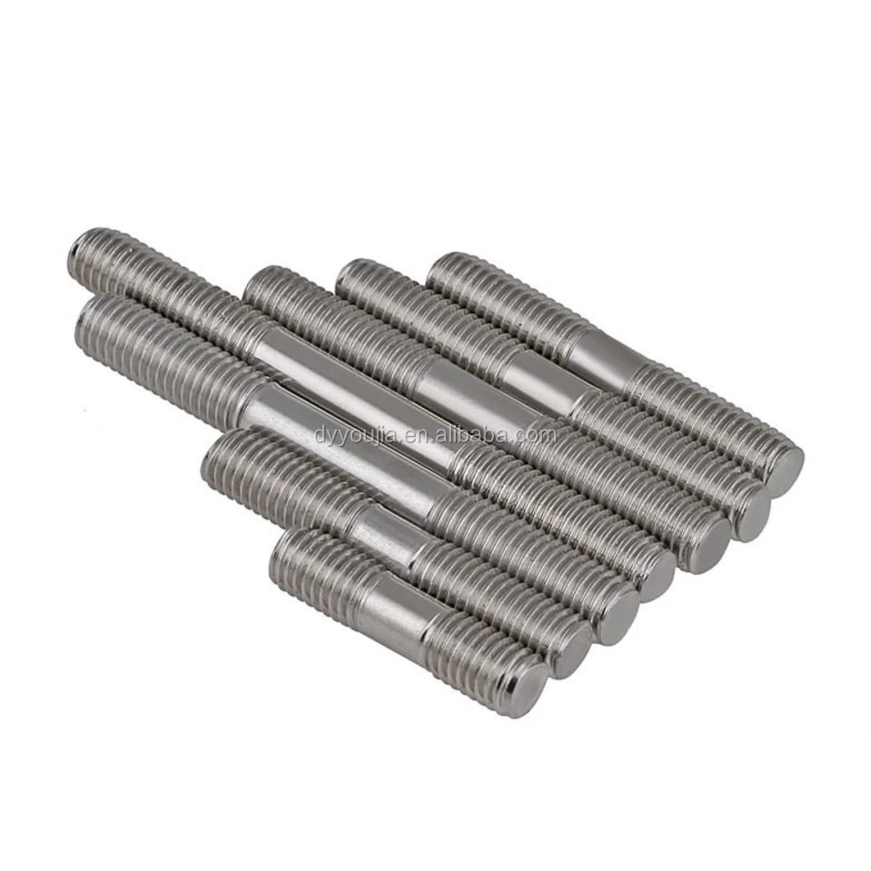 Newest Cheap Rolled Steel Construction Purposes Stud Bolt Two Head Thread Zinc Plated Double End Studs Bolts