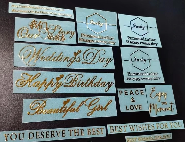 Direct from Manufacturer DIY English Stick Crystal Drop Glue Ashtray Metal Transfer Printing Sticker