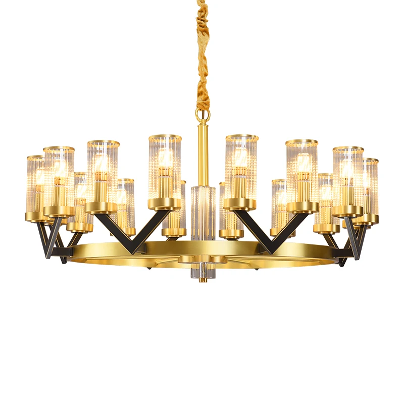 
China factory Hot Sale E14 Pendant Lamp Glass Cover Chandelier Light Brass Pendant Light 