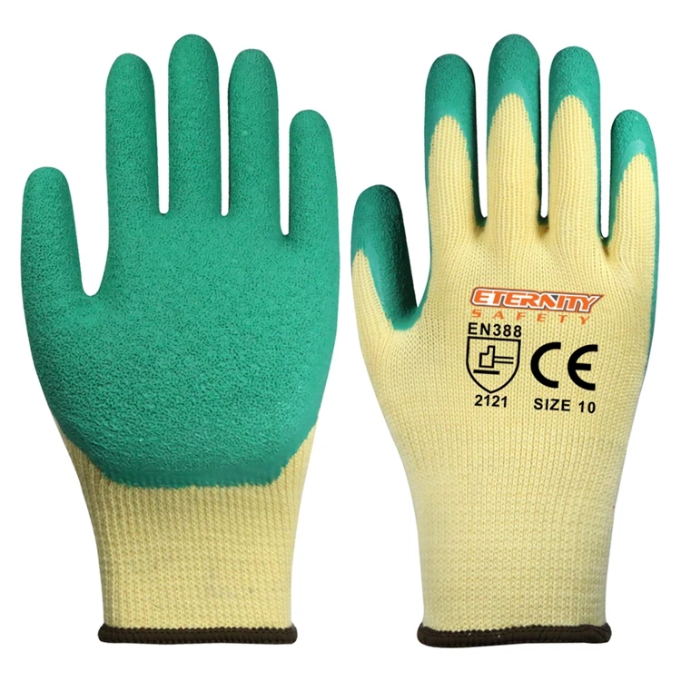 ENTE SAFETY 10 Gauge 5 thread knit shell liner with latex crinkle palm coated men working supplies