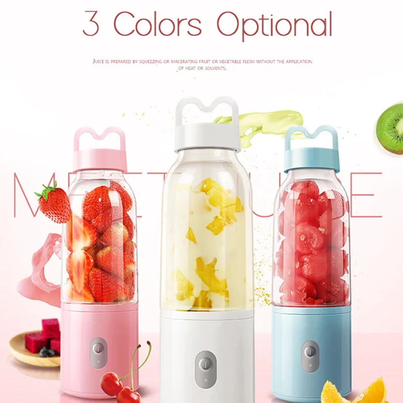 500mL USB Blender Juicer Cup 2 In 1 Portable Blender Food Processor For Travel