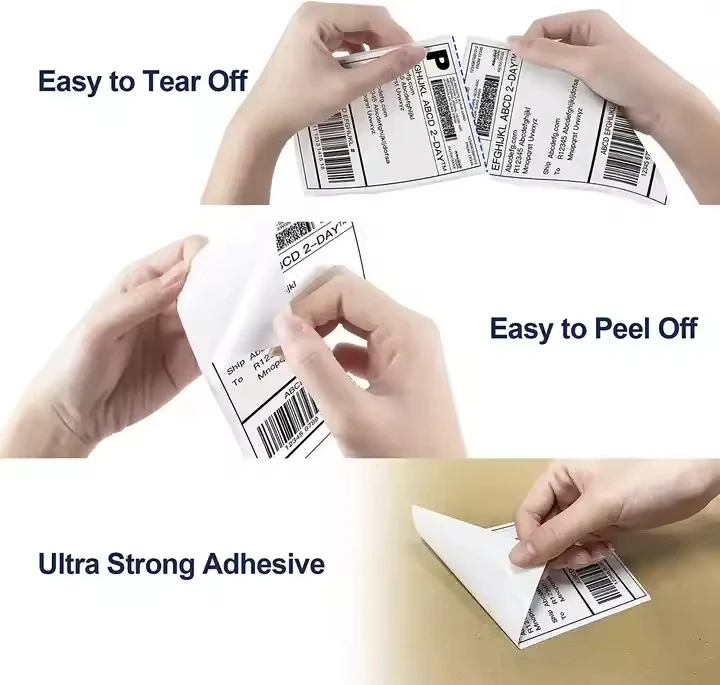 Factory customHigh Quality 4x6 Direct Thermal Address Shipping Labels Printer Compatible 100x150mm Waybill Barcode Sticker Label