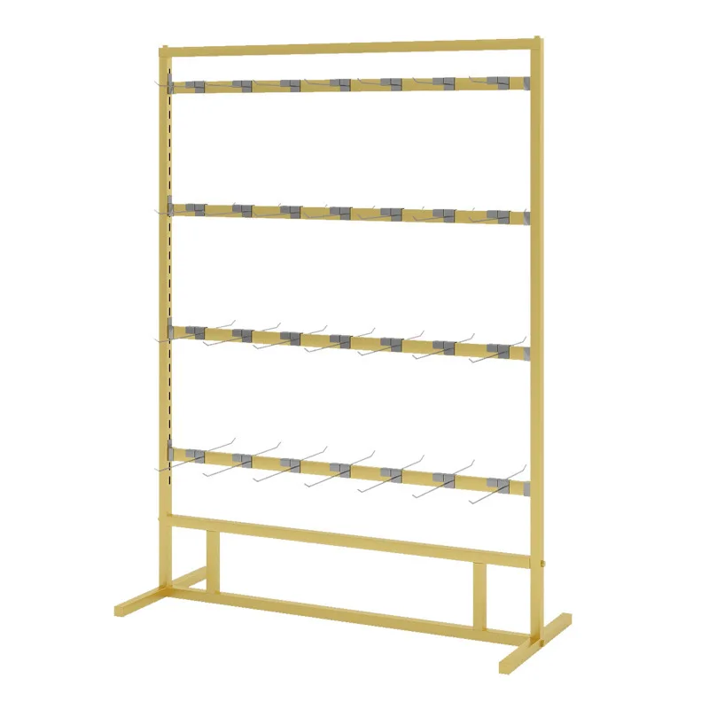 Verified factory custom slipper brand sock store fixtures double side metal display rack for sandals shop