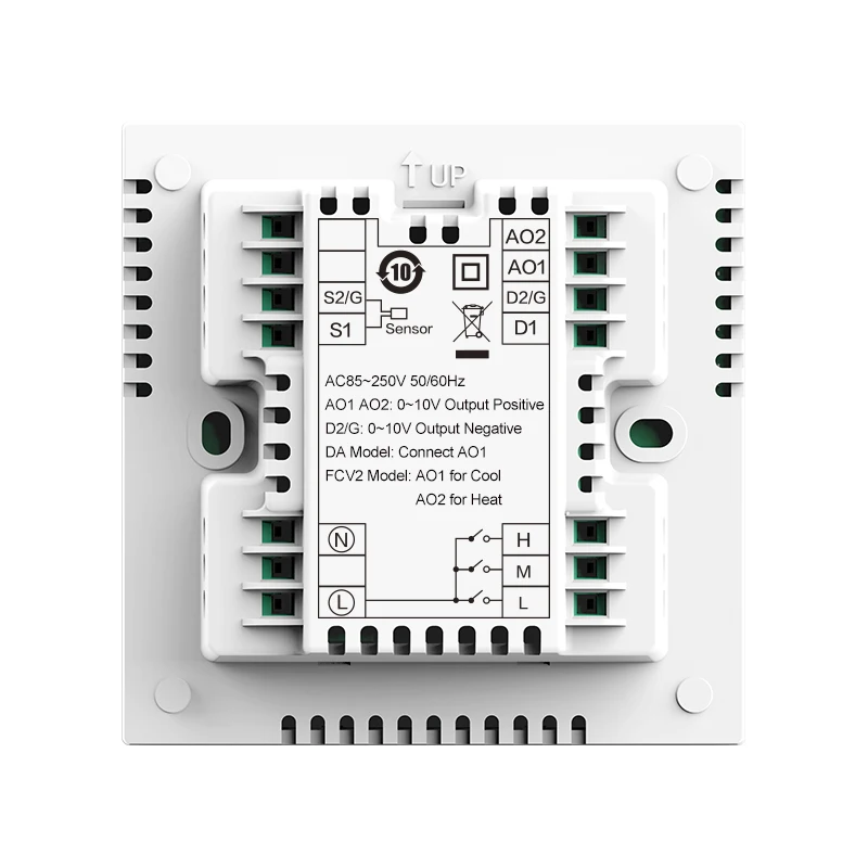 HaiLin 4 Pipe FCU Thermostat Air Conditioning 0-10V Modulating Valve 24V Programmable Schedule