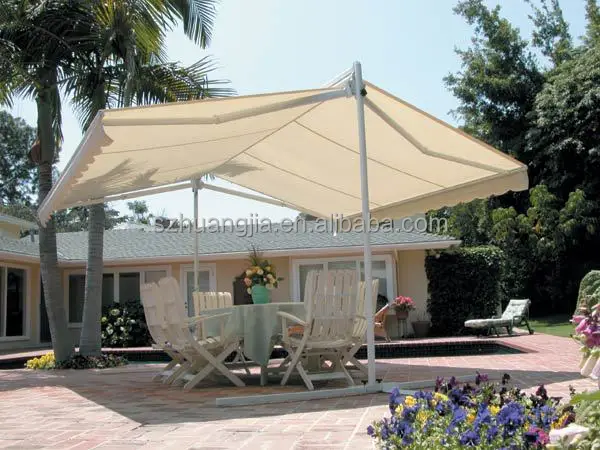 Roller Tube Retractable Mechanism Foldable Polycarbonate/Acrylic/Ousea Fabric Awning